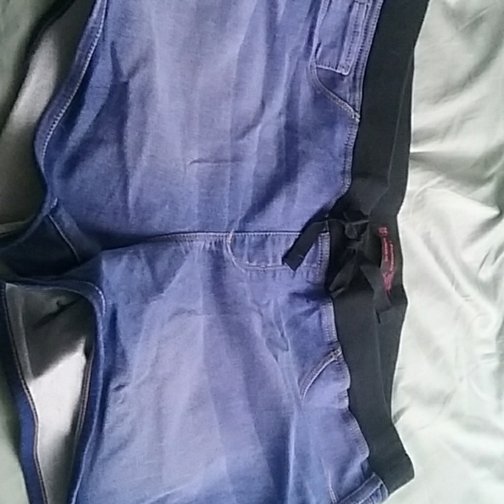 Faux denim shorts